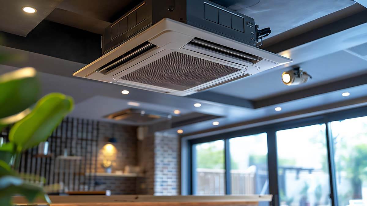 Ceiling mounted cassette type air conditioner